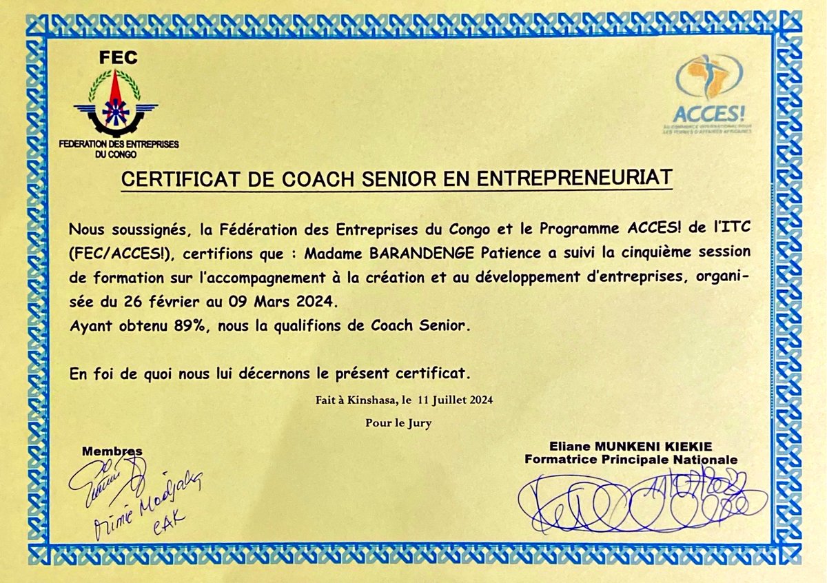 « Rien ne prédispose plus au conformisme que le manque de formation. » Gustave Thibon. Je continuerai toujours à apprendre ⁦<a href="/t_olenga/">T. Olenga Kalonda</a>⁩ ⁦<a href="/FemmesFec/">Commission Femmes Entrepreneures-FEC</a>⁩ ⁦<a href="/ElianeKiekie/">ELIANE MUNKENI KIEKIE</a>⁩ ⁦<a href="/EsperanceBelau/">esperance belau</a>⁩ #entreprenariatfeminin