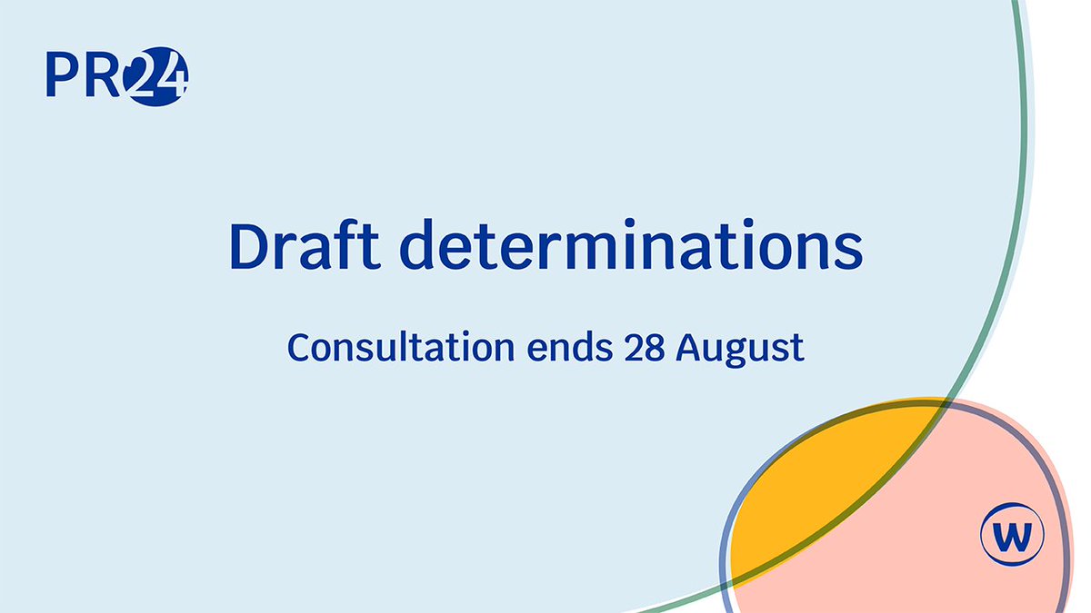 Ofwat's tweet image. This morning, we shared more detail around the impacts of our draft decisions on water companies' plans for 2025-2030.
We're now inviting customers, stakeholders and water companies to share their feedback by 12 noon on 28 August 2024.
To participate visit ofwat.gov.uk/consultation/p…