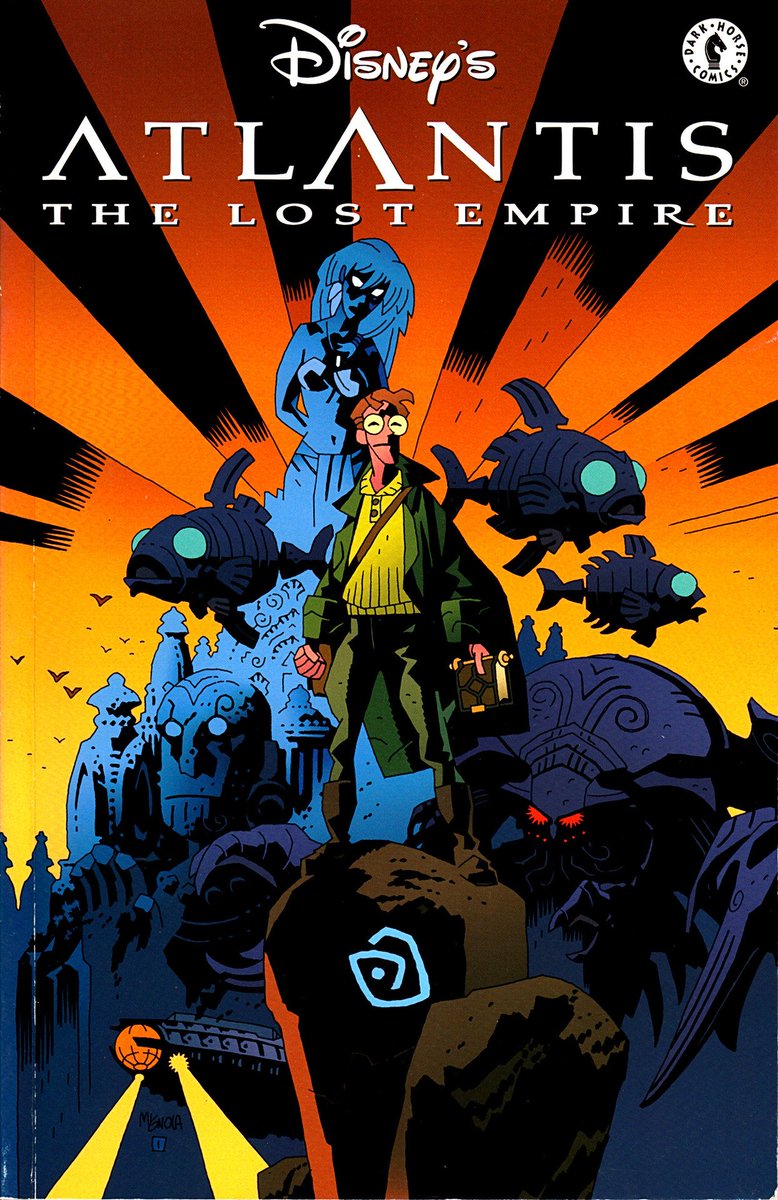Comic cover of Disney's Atlantis, by Mike Mignola
Apparently, the actual comic has like 8 pages of drawings Mignola did for the movie.