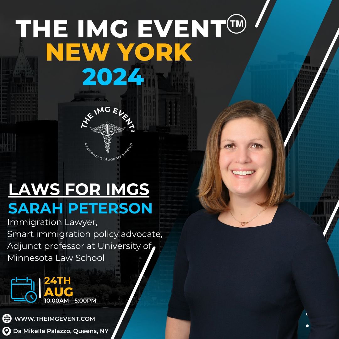 TheIMGevent's tweet photo. Get ready to have all of your immigration questions answered by Sarah Peterson.
Sarah Peterson is the Managing Partner of the Minneapolis office of Fragomen, Del Rey, Bernsen & Loewy LLP.
#MedTwitter #theimgeventnyc2024 #immigrationlawyer #nyc #theimgevent #projectimg https://t.co/3AJAynpptX