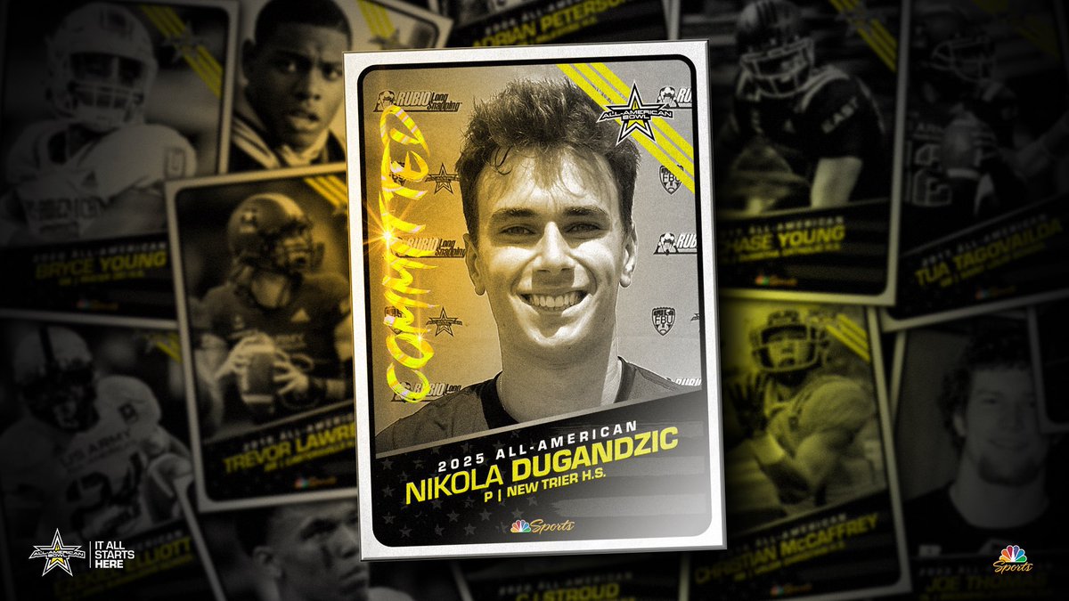 Navy All-American Bowl (@aabonnbc) on Twitter photo ORD ↗️ SAT ✈️
Punter Nikola Dugandzic (<a href="/NikolaDugandz06/">Nikola “Niki” Dugandzic</a>) has committed to the 2025 All-American Bowl
#GoCats
#AllAmericanBowl 🇺🇸 ORD ↗️ SAT ✈️
Punter Nikola Dugandzic (<a href="/NikolaDugandz06/">Nikola “Niki” Dugandzic</a>) has committed to the 2025 All-American Bowl
#GoCats
#AllAmericanBowl 🇺🇸