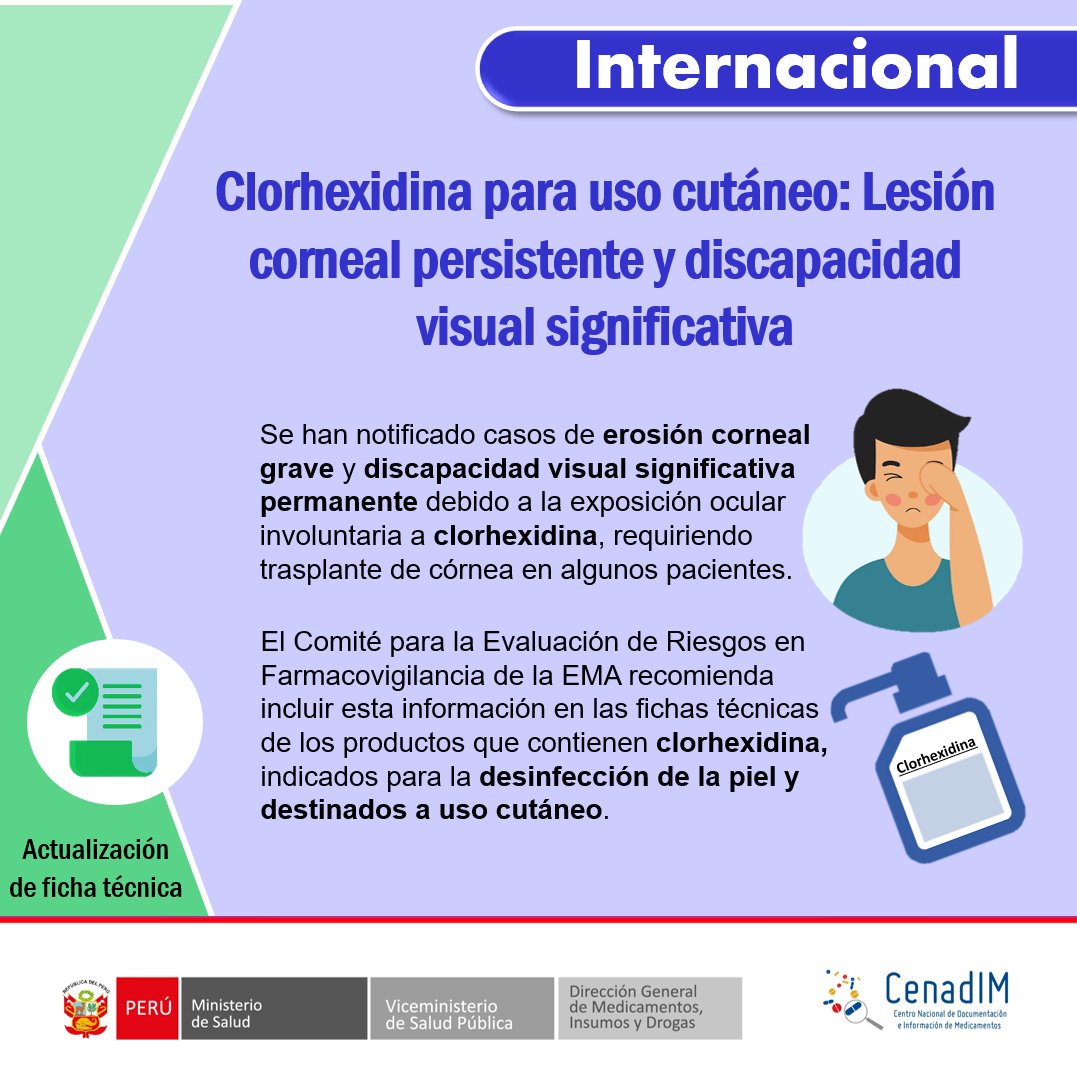 CENADIM's tweet image. 🔷📣 𝐍𝐎𝐓𝐈𝐂𝐈𝐀𝐒 𝐃𝐄 𝐈𝐍𝐓𝐄𝐑É𝐒
📌️#𝐂𝐥𝐨𝐫𝐡𝐞𝐱𝐢𝐝𝐢𝐧𝐚 𝐩𝐚𝐫𝐚 𝐮𝐬𝐨 𝐜𝐮𝐭á𝐧𝐞𝐨: 𝐋𝐞𝐬𝐢ó𝐧 𝐜𝐨𝐫𝐧𝐞𝐚𝐥 𝐩𝐞𝐫𝐬𝐢𝐬𝐭𝐞𝐧𝐭𝐞 𝐲 𝐝𝐢𝐬𝐜𝐚𝐩𝐚𝐜𝐢𝐝𝐚𝐝 𝐯𝐢𝐬𝐮𝐚𝐥 𝐬𝐢𝐠𝐧𝐢𝐟𝐢𝐜𝐚𝐭𝐢𝐯𝐚

#eReporting #farmacovigilancia 

bvcenadim.digemid.minsa.gob.pe/index.php/noti…