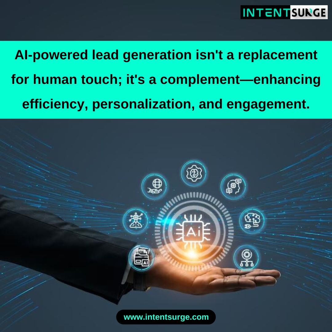 IntentSurge's tweet image. Artificial Intelligence revolutionizes lead generation, predicting intent, personalizing interactions, and seamlessly converting prospects into loyal customers for sustainable growth. 

#IntentSurge #AIPoweredLeads #PredictiveLeadScoring #ChatbotEngagement #AIAnalytics #ai