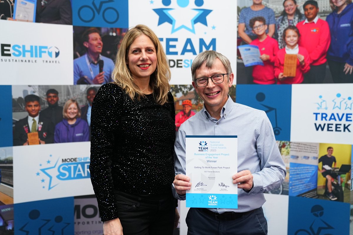 Team Modeshift (@teammodeshift) on Twitter photo #Throwback to 2023's National #SustainableTravelAwards
Business Engagement Project of the Year: Getting To Work Fosse Park Project โ <a href="/GoTravSolutions/">GO Travel Solutions</a>. Sponsored by <a href="/style_brands/">Style Brands</a>
Get your 2024 nominations in by 19 July!
๐ More on our website: ow.ly/Q7yr50Qcnix #Throwback to 2023's National #SustainableTravelAwards
Business Engagement Project of the Year: Getting To Work Fosse Park Project โ <a href="/GoTravSolutions/">GO Travel Solutions</a>. Sponsored by <a href="/style_brands/">Style Brands</a>
Get your 2024 nominations in by 19 July!
๐ More on our website: ow.ly/Q7yr50Qcnix