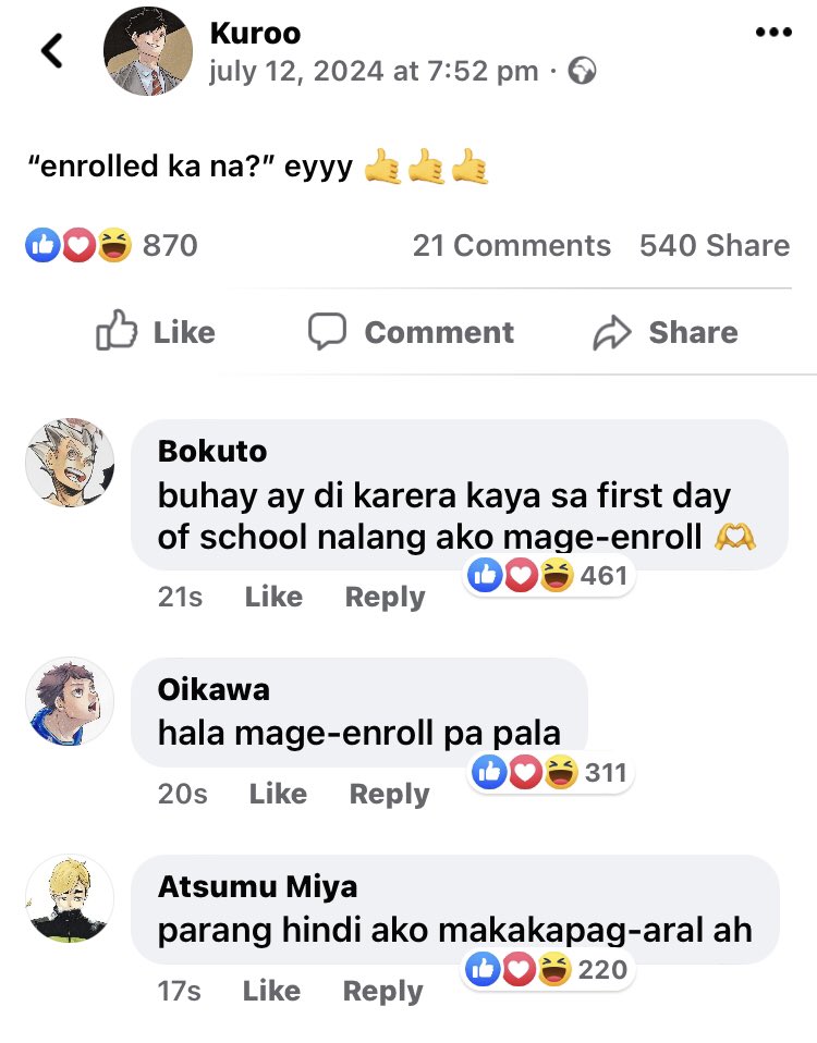 #haikyuu crack au — enrollment