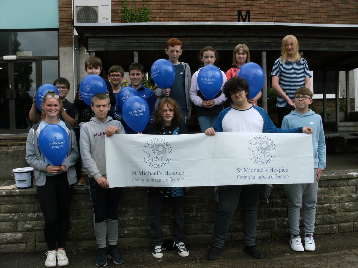 Our students have raised over £300 for our “Wear Blue day”.  This is for <a href="/StMichaelsHosp/">St Michael's Hospice, Hereford</a>  who are celebrating their 40th birthday this year.