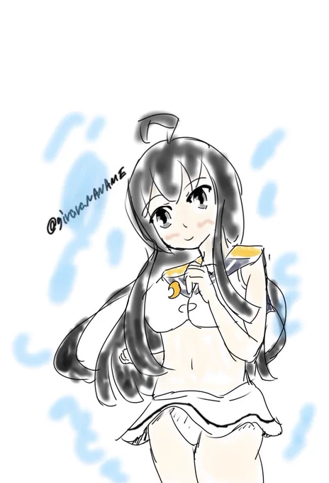 #艦これ版深夜の真剣お絵描き60分一本勝負#艦これ版真剣お絵描き60分一本勝負_20240712みかづき オリジナル水着 