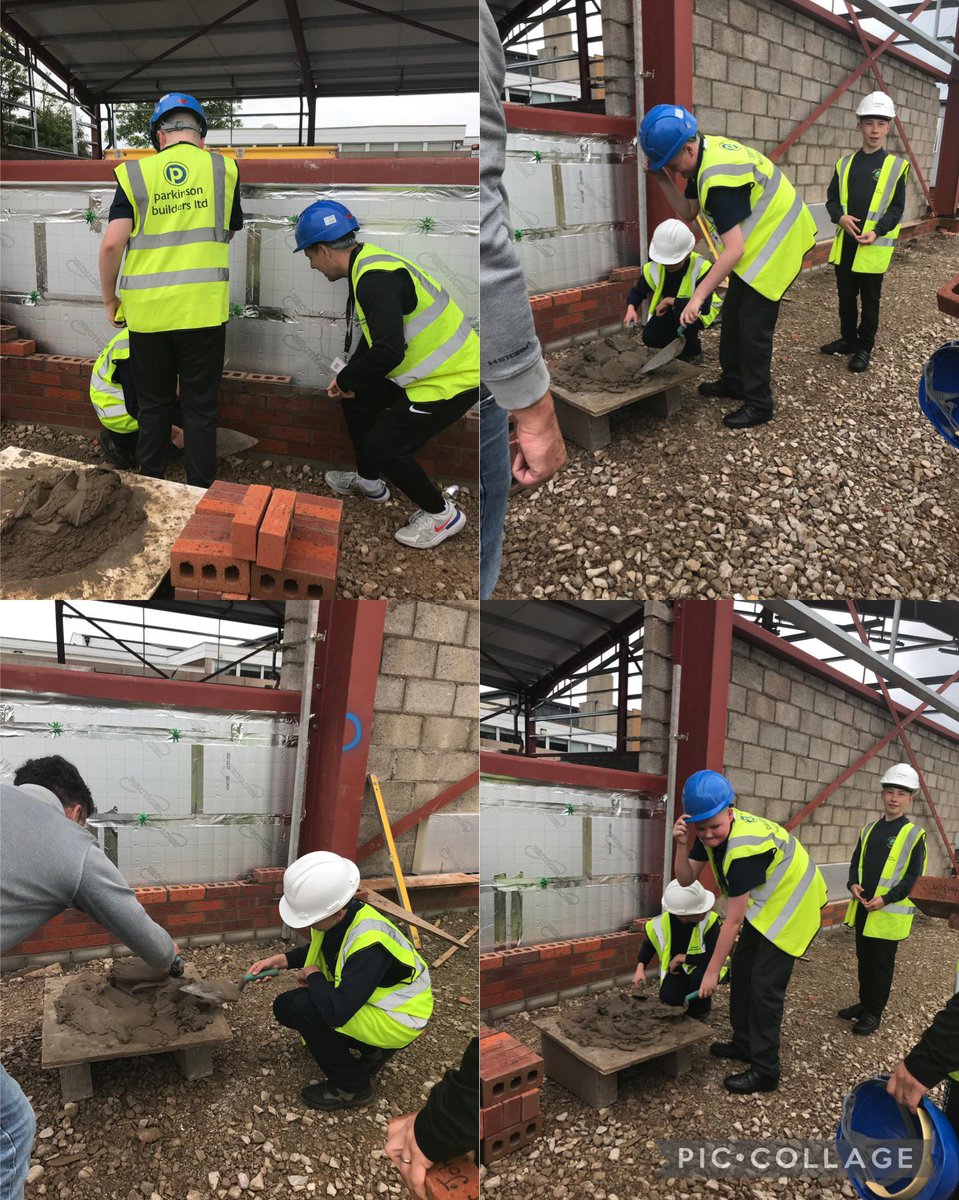 PCABlackpool's tweet photo. Pupils and staff were extremely excited to have the opportunity to help lay some of the bricks 🧱 onto our newest Sports Hall development. @PCAprimary @PCAsecondary @PCAOracle @SeaViewTrust https://t.co/XZGq7P91iQ