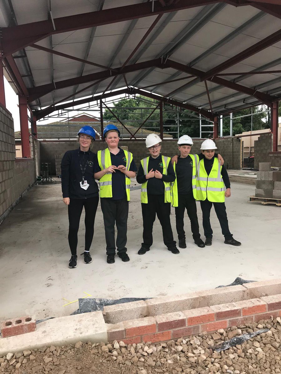 PCABlackpool's tweet photo. Pupils and staff were extremely excited to have the opportunity to help lay some of the bricks 🧱 onto our newest Sports Hall development. @PCAprimary @PCAsecondary @PCAOracle @SeaViewTrust https://t.co/XZGq7P91iQ
