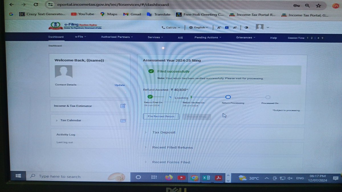 krishnagattan12's tweet photo. Ridiculous site loading.......income tax portal is not working and you are expecting to file ITR by almost Indians https://t.co/AduuW2BMag