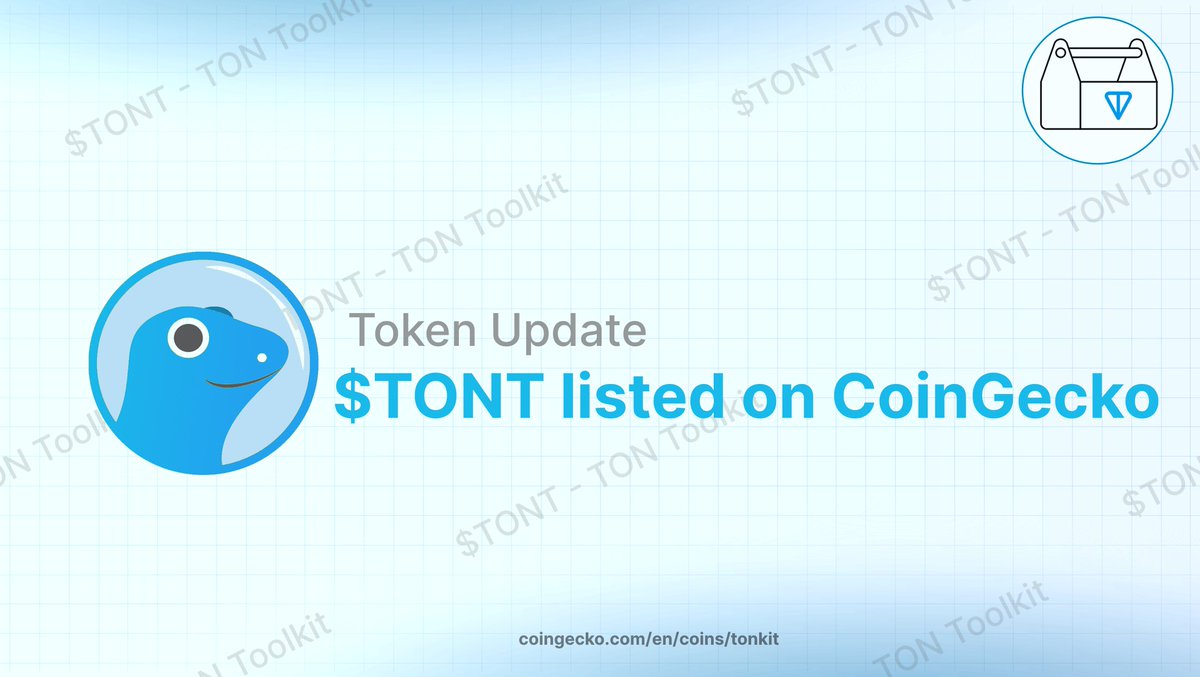 tontoolkit's tweet image. The $TONT Project is now listed on @coingecko!

✅ Thanks to our friends at CG for acting swiftly and approving our project there. You can reliably see what&apos;s happening marketwise and check all the socials on coingecko.com/en/coins/tonkit

The next steps to increase our outreach are…