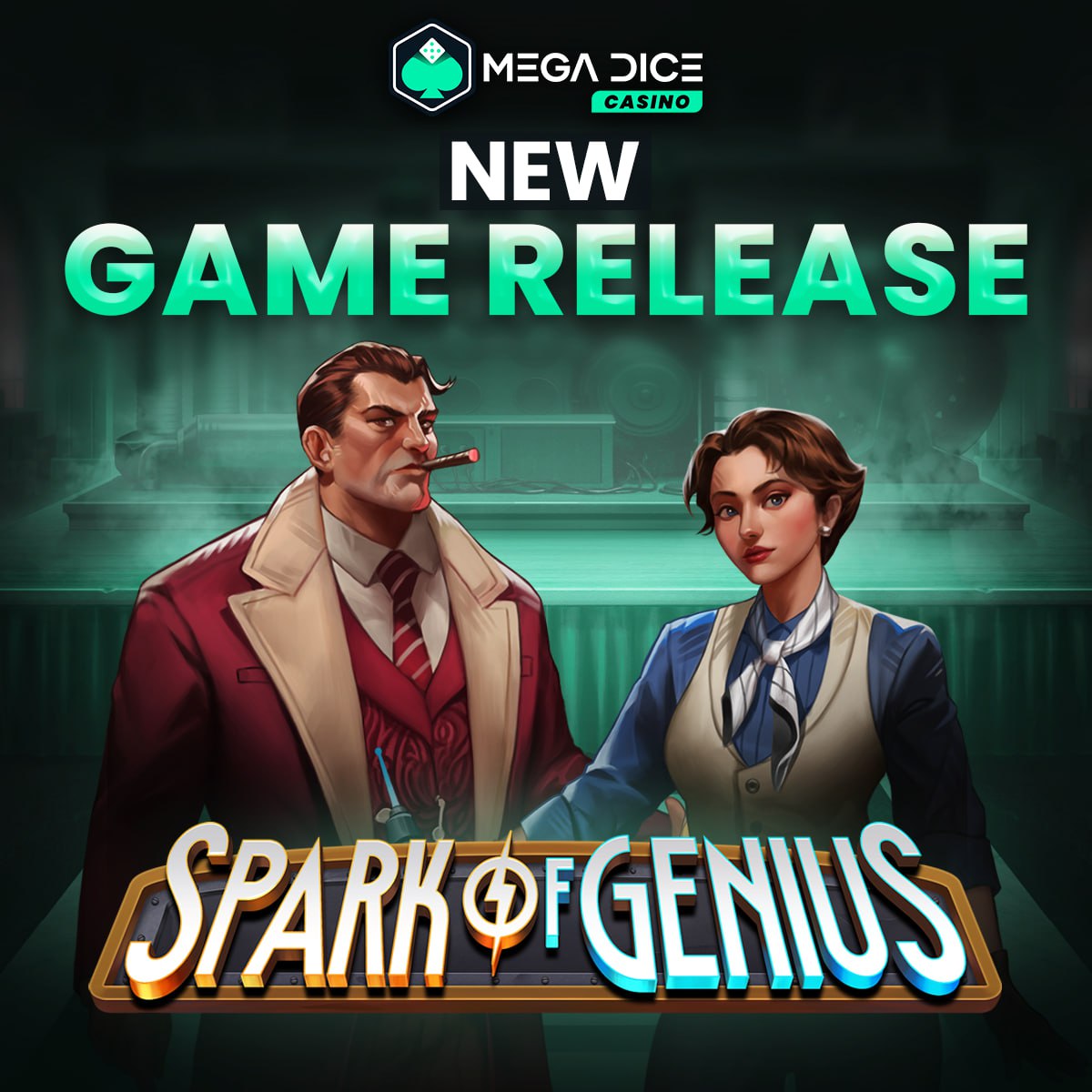 megadice's tweet image. Introducing our #NewGame release - #SparkOfGenius by @ThePlayngo⚡️

Prepare yourself for an electrifying duel between industry titan Maynard Woodrow and the brilliant Tess Jačova!🔥

Experience two powerhouses fighting for dominance over groundbreaking energy sources.

Unleash…
