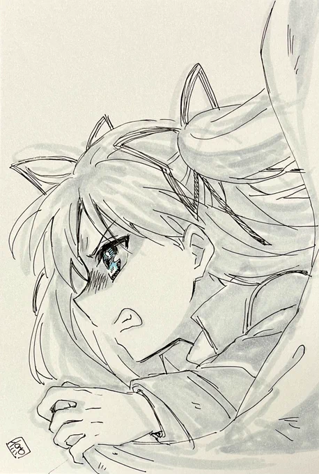 613日目のアナログイラストはKanonの沢渡真琴です。定期的にかっこいい真琴というか相沢裕一絶対殺すまこぴーを描きたくなります。 