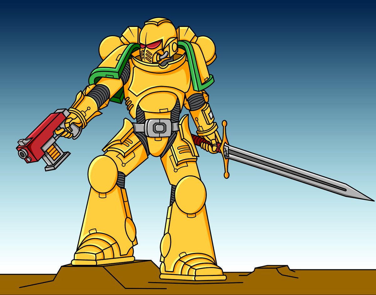 It's been a while. Hope everyone is OK and enjoying our typical british summer! I'm trying a few new things this year and one of them is giving some digital art a go... here's my first attempt at a cartoon-ish space marine.. would love to know what you think! Cheers #40kart