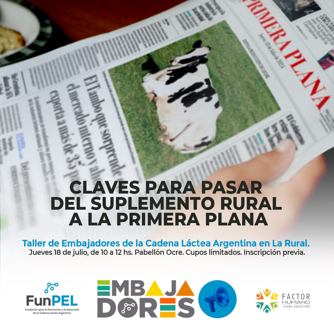 💣 Aprovechemos el máximo evento del sector ‒La Rural de Palermo 2024‒ para encontrarnos en CABA con un nuevo Taller de Embajadores 🗣️🐄

🗓️ 18 de julio, de 10 a 12 hs.

📍Sala 1 del Pabellón Ocre

Es con inscripción previa porque el cupo es limitado 👉🏻 forms.gle/XwW7SgxsaXatUC…