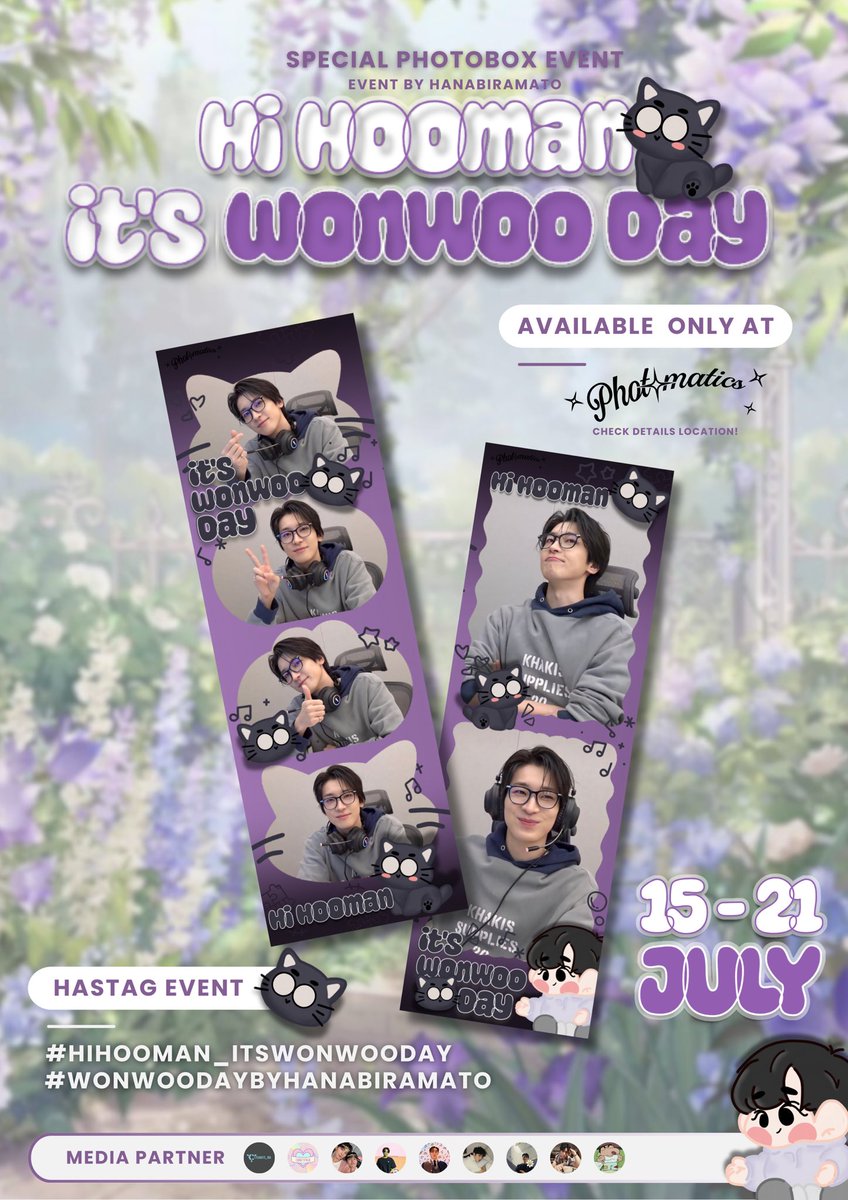 🐱 𝐇𝐢, 𝐇𝐨𝐨𝐦𝐚𝐧! 𝐈𝐭'𝐬 𝐖𝐎𝐍𝐖𝐎𝐎 𝐃𝐀𝐘! 🐱

🌸 Special Photobooth Event for WONWOO Birthday 🫶🏻
by <a href="/wonranghae2/">doahae🧸🎀</a> <a href="/etherealode/">Ocell</a> <a href="/heavyrainhw/">ఇ</a> from @hanabiramato🌸

⏰ 15-21 July 2024
📍 <a href="/photomaticsid/">Si paling narsis</a>

Tag us:
#HiHooman_ItsWONWOODay
#WonwooDayByHanabiramato
<a href="/Hanabiramato/">花びらマート 🌸</a>