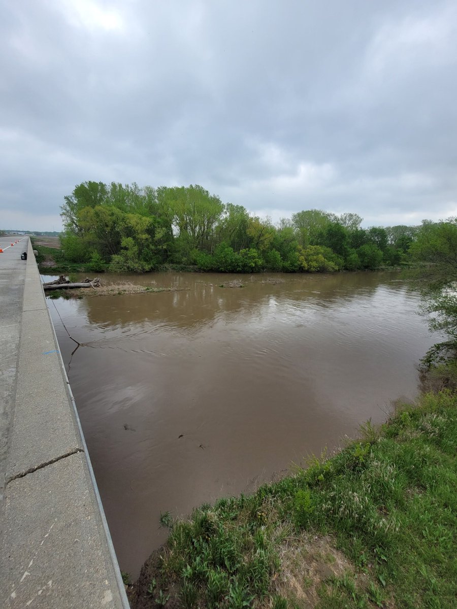 Our continuous water-quality monitor can be seen at the Republican River at Clay Center, KS (06856600) on 4/26/24. Nick and Rachel collected a water-quality sample this day to capture that high flow event.    #WaterData #FieldWork #FieldSampling #Hydrology #FieldResearch #kansas