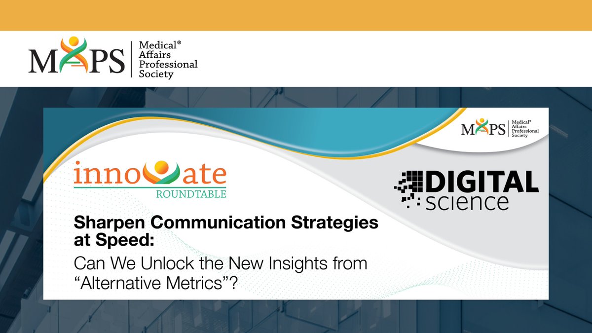 New article for #MedicalAffairs professionals: "Sharpen Communication Strategies at Speed: Can We Unlock the New Insights From 'Alternative Metrics'?" #altmetrics

Read the article now on the <a href="/MAPSmedaffairs/">MAPS</a> website: ow.ly/rIiH50SAl4i

<a href="/altmetric/">Altmetric</a> #altmetric #MedAffairs
