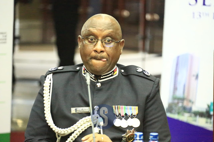 JAPHETH KOOME resigns as the Inspector General of the National Police Service.
