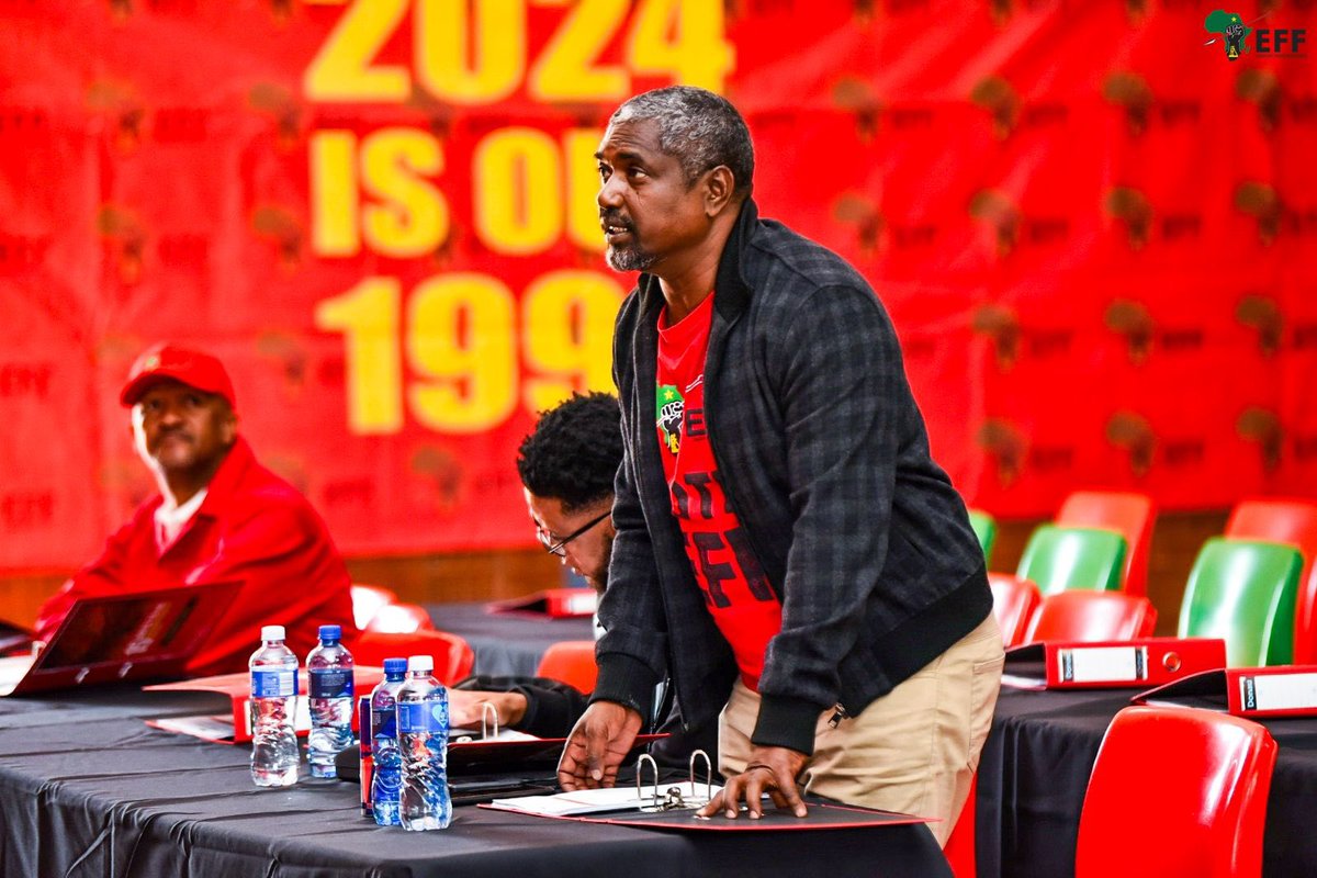 EFFSouthAfrica's tweet photo. ♦️In Pictures♦️

The EFF 11th Anniversary Preparatory Meeting to review and discuss preparations ahead of the #EFFTurns11 Rally which will take place at on the 27th of July 2024 at AR Abass Sports Ground in Kimberley is currently underway. https://t.co/SMOFk2nAam