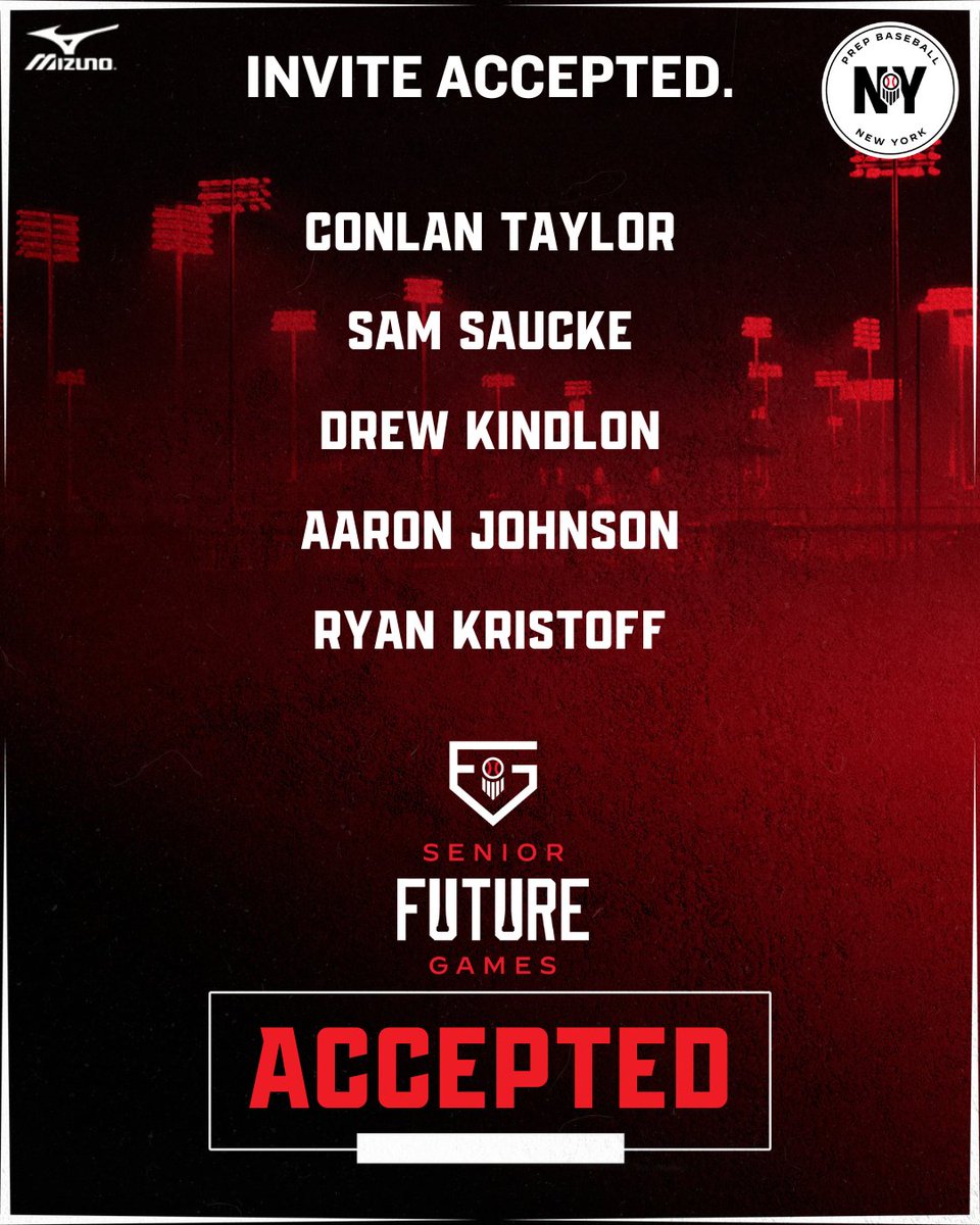 Prep Baseball New York (@prepbaseballny) on Twitter photo 🚨 Senior Future Games Invite Accepted 🚨
Welcome the following players BACK to LakePoint Sports for the 2024 Prep Baseball Senior Future Games
<a href="/ConlanTaylor1/">Conlan Taylor</a> | <a href="/samsaucke/">sam saucke</a> | <a href="/DrewKindlon/">Drew Kindlon</a> | <a href="/AaronJ2025/">Aaron Johnson</a> | @Kristof_ryan
#PBSFG24 #EmpireState 🚨 Senior Future Games Invite Accepted 🚨
Welcome the following players BACK to LakePoint Sports for the 2024 Prep Baseball Senior Future Games
<a href="/ConlanTaylor1/">Conlan Taylor</a> | <a href="/samsaucke/">sam saucke</a> | <a href="/DrewKindlon/">Drew Kindlon</a> | <a href="/AaronJ2025/">Aaron Johnson</a> | @Kristof_ryan
#PBSFG24 #EmpireState