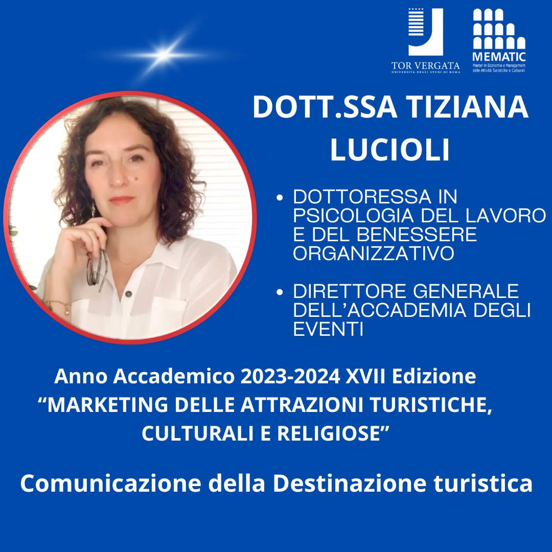 MasterMEMATIC's tweet photo. La lezione della Dott.ssa Tiziana Lucioli è stata fondamentale per gli studenti del Master MEMATIC. Affrontati temi su strategie di comunicazione, psicologia del viaggiatore e strumenti di promozione
@unitorvergata @econtorvergata

#ComunicazioneTuristica #MarketingTuristico https://t.co/fOmGkh4WGt