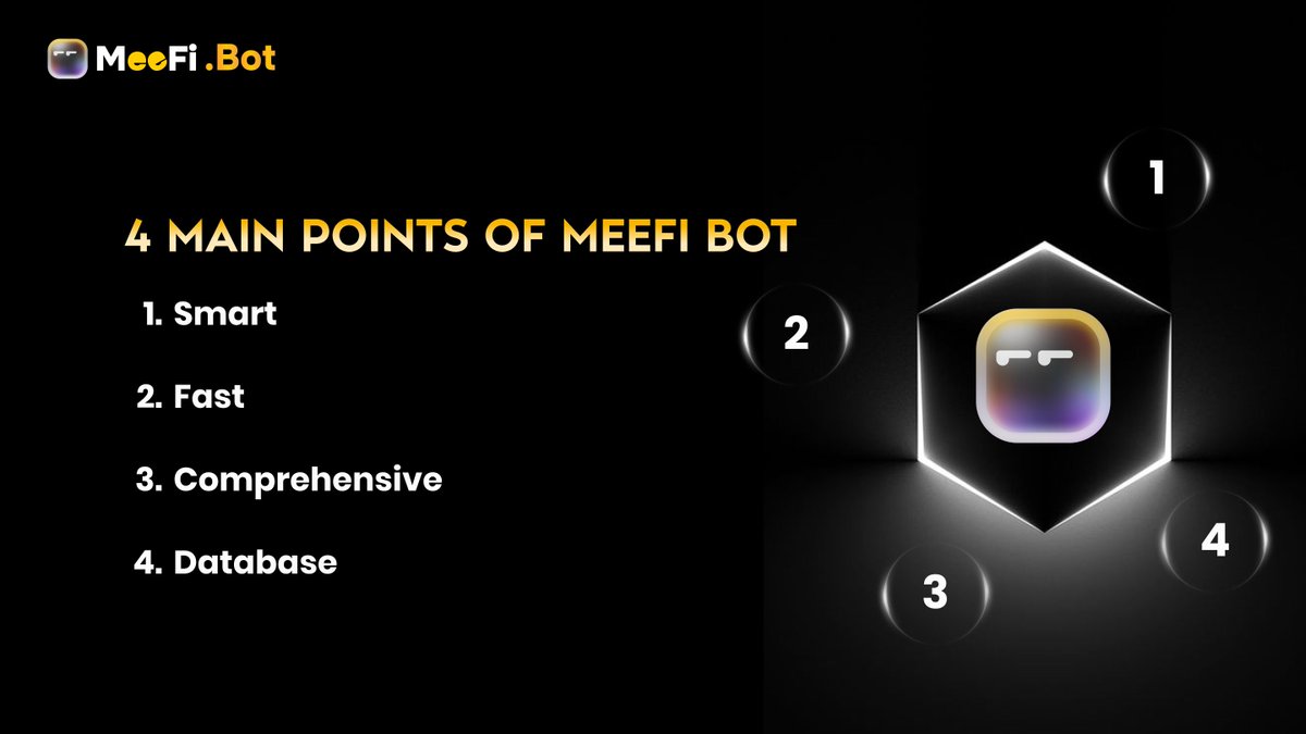 MeeFiBot's tweet photo. What Can MeeFi Bot Bring to Your Trading Experience❓

MeeFi aims to be your go-to exchange, enhancing your trading journey with four key attributes: Smart, Fast, Comprehensive, and Database 

With useful analytics and data, you make informed trading decisions with confidence 🤟 https://t.co/7yS4ymBACj