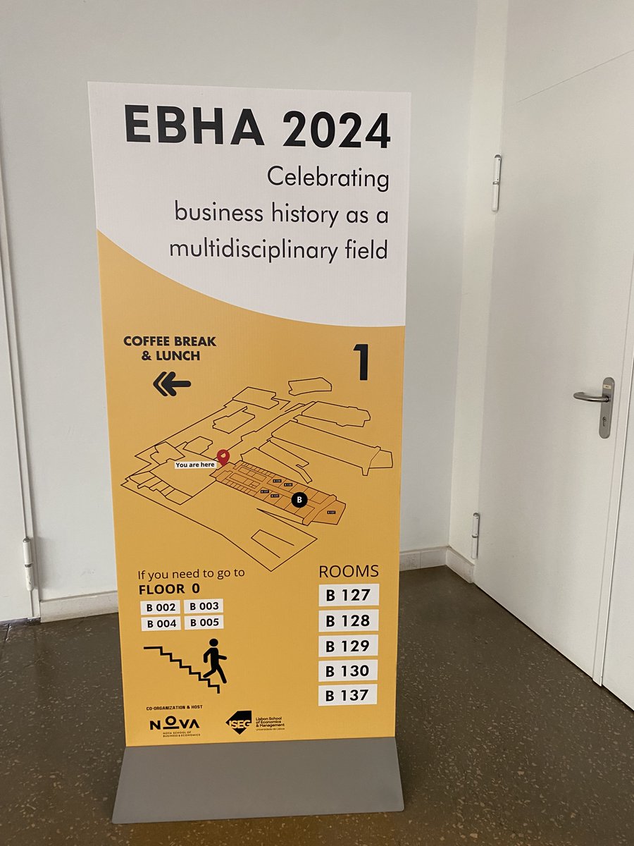 PoCoBH's tweet photo. PCBH on tour: At the annual meeting of the Europan Business History Association in Lisbon, network members @marie_huber and Nina Kleinöder are contributing and engaging with exciting new (post-)colonial perspectives. Encouraging to see how many new research is out there! https://t.co/W5ADVl17GT