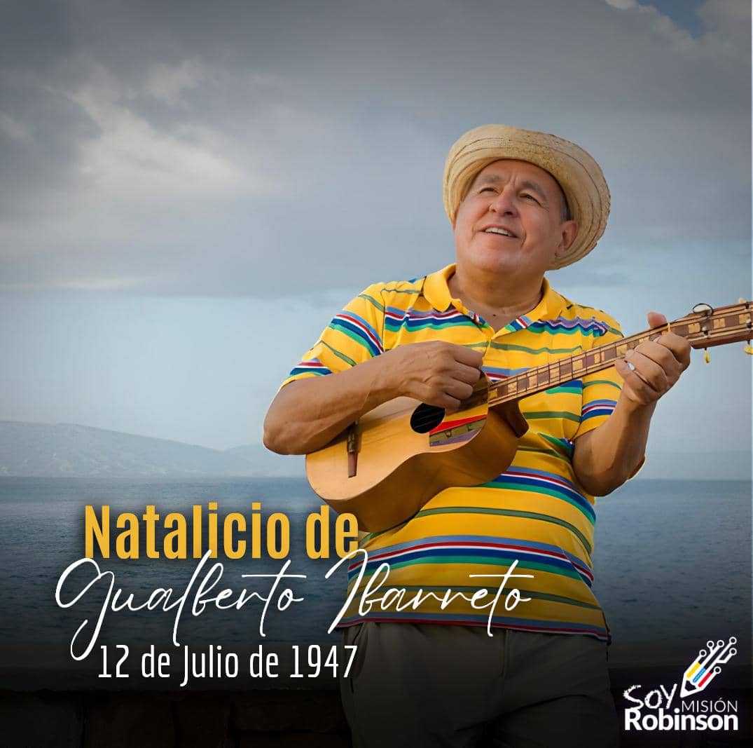 ¡Orgullo musical de Venezuela!

Celebramos el natalicio del extraordinario vocalista Gualberto Ibarreto <a href="/Gibarreto47/">Gualberto Ibarreto</a> ilustre intérprete de la música criolla dentro de los géneros de La Malagueña, La Jota y El Galerón.

#LaPoesíaNosUne 

<a href="/NicolasMaduro/">Nicolás Maduro</a> 
<a href="/_LaAvanzadora/">Yelitze Santaella</a>