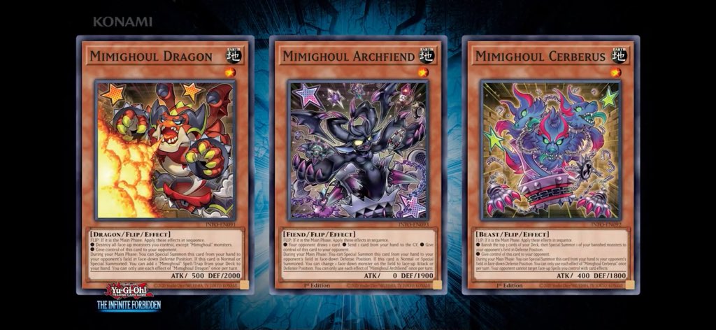 Konami has officially revealed the TCG premiere theme, "Mimighouls," which will be featured in the upcoming set, "The Infinite Forbidden." # #YuGiOh # Konami has officially revealed the TCG premiere theme, "Mimighouls," which will be featured in the upcoming set, "The Infinite Forbidden." # #YuGiOh #