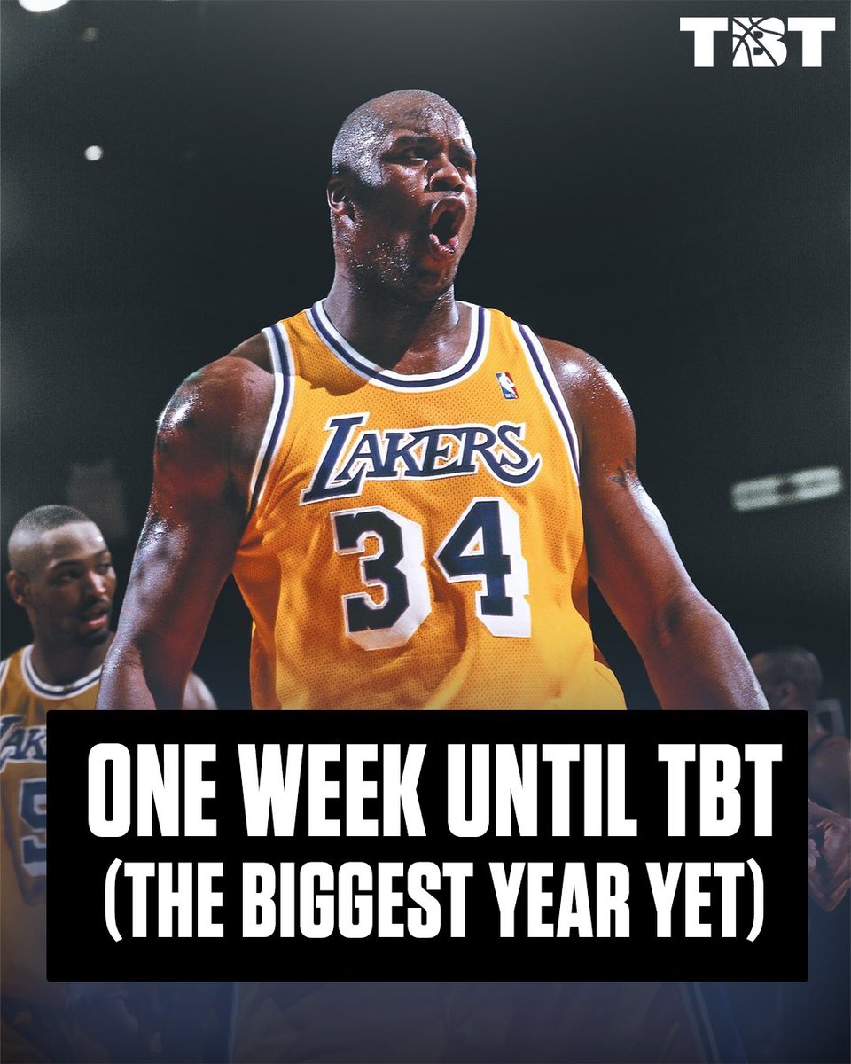 ONE WEEK UNTIL THE BIGGEST TBT EVER OFFICIALLY BEGINS‼️

Catch all of the action on <a href="/FOXSports/">FOX Sports</a> or thetournament.com/watchtbt - 

🗣️CAN’T WAIT!