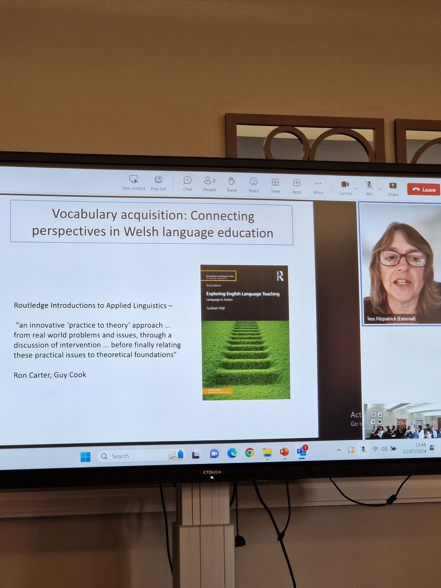 ElinaStylianou's tweet photo. Professor Tess Fitzpatrick @TessF10 starting her thought-provoking Plenary Talk on Vocabulary acquisition: Connecting perspectives in Welsh language education. #BAALVocab24 @baalvocabsig @CLER_Leeds @YenDang101 @RichardBadger2 https://t.co/myYQo2DAmu