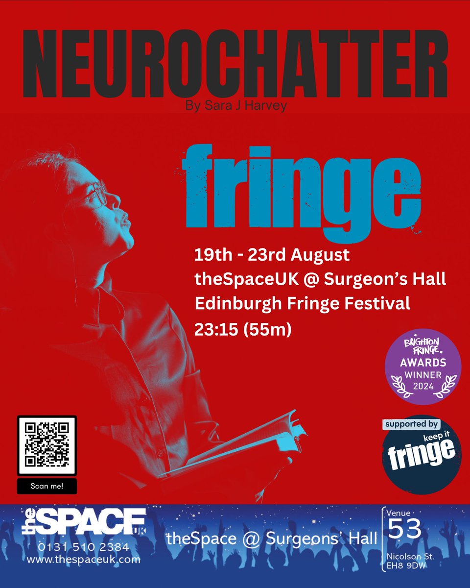 🎭 Grab your tickets to my Ed Fringe Debut in 5 weeks 🎭

NEUROCHATTER explores shifting identity, dissociation, active imagination, mental health, the nature of consciousness, psychology, personality and trauma responses 

🎟️ thespaceuk.com/shows/2024/neu… 🎫

#edfringe #fringetheatre