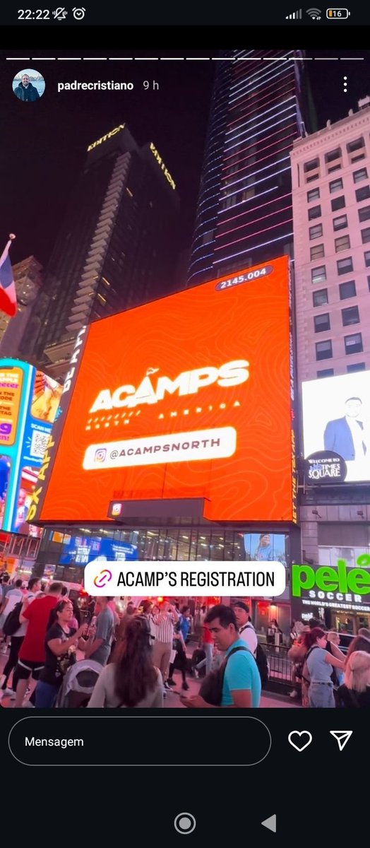 aldemirnetosh's tweet photo. Galera do Shalom New York não tá brincando em serviço, teve até divulgação do Acamps na Times Square https://t.co/dBev08nY7k
