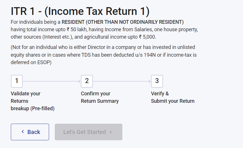 himsri's tweet photo. Not able to file the ITR. "Let's get Started" is disable for quite sometime. #ITR
@IncomeTaxIndia https://t.co/hfSbpaU0Bo