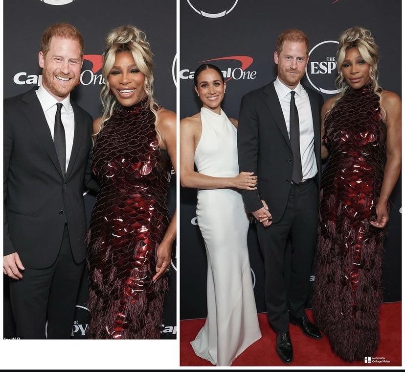 Thislilbirdies1's tweet image. Tension. She likes Haz but definitely not the third wheel in the white.  😬 what could possibly go wrong here. 🤪#princeHarry #Espy #ESPN