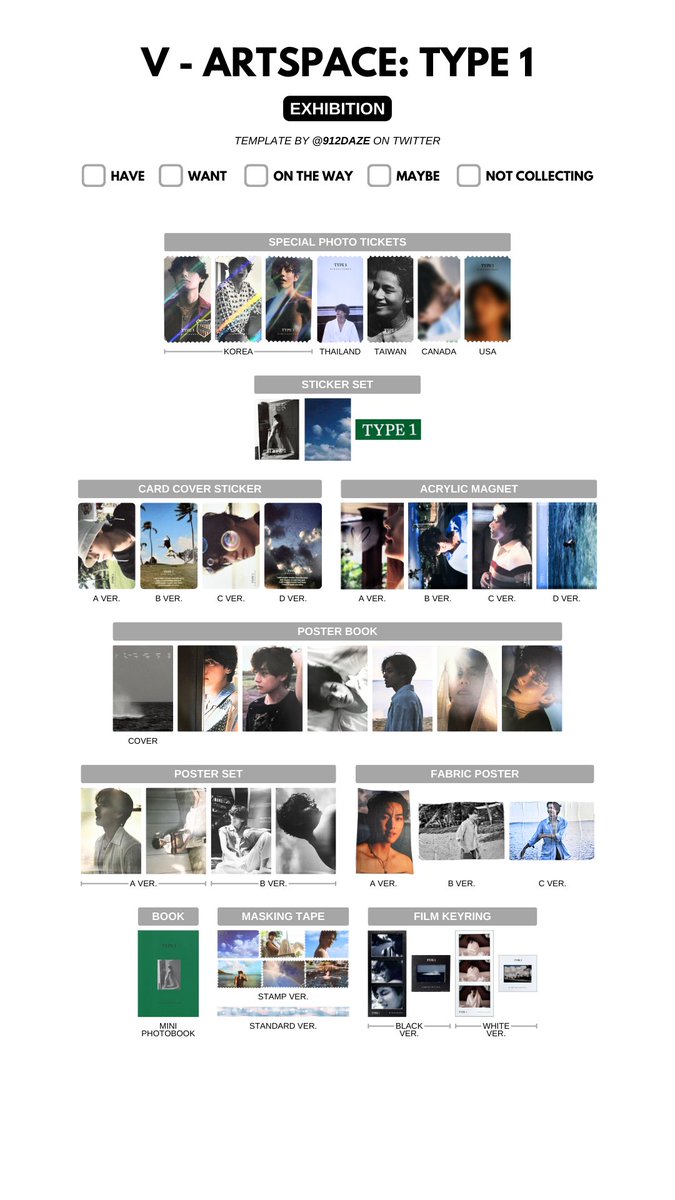 BTS TAEHYUNG PHOTOBOOK MAGAZINE WISHLIST WL TEMPLATES✨ ⭐️ V