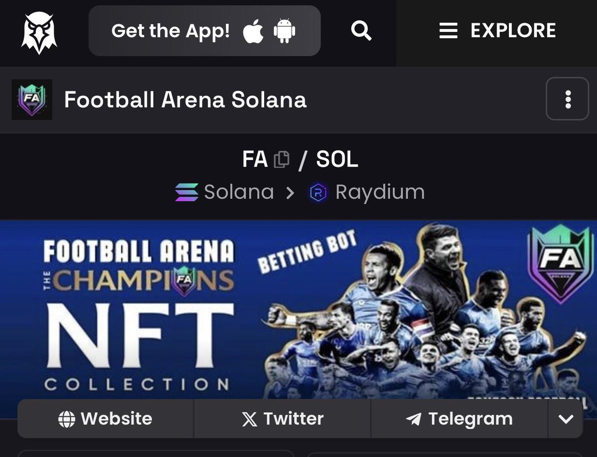 Dex updated ✅ <a href="/dexscreener/">DEX Screener</a> 

The next revolution on <a href="/solana/">Solana</a> gaining momentum ⚽️⚽️⚽️

Unique utilities &amp; promos ✅

Doxxed dev ✅

Bullish community and chart ✅

Tg - t.me/FootballArenaS…

Chart - dexscreener.com/solana/9FgdnBN…

$FA #sol #solana #EURO2024 #Spain #England #Crypto