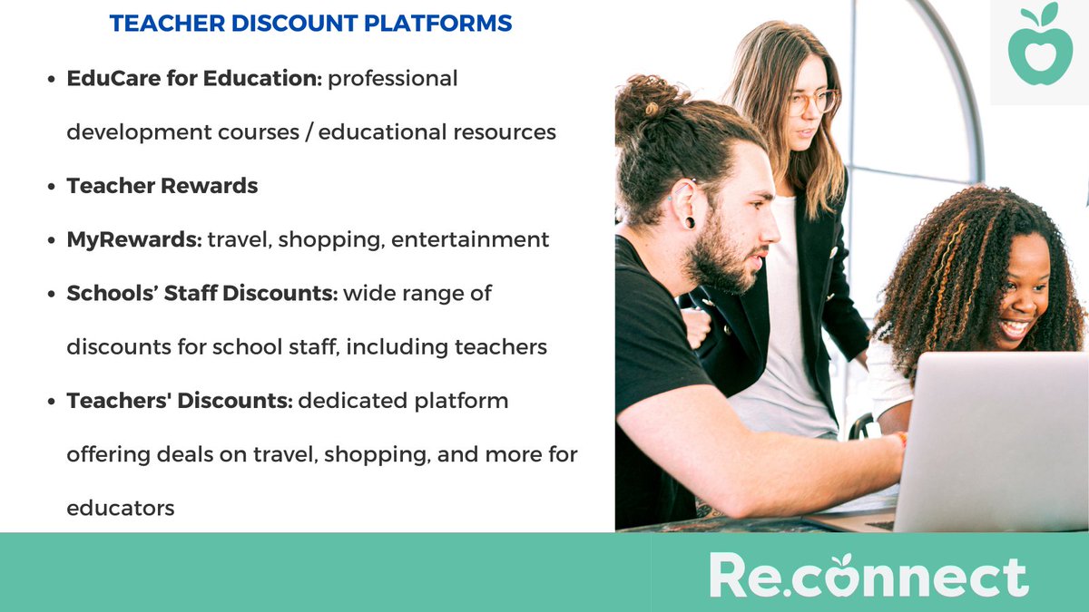 HelloReconnect's tweet photo. To celebrate #financialwellbeing week, we would like to share platforms that we know offer #teacherdiscounts. These are platforms on top of places such as New Look, Ryman, Waterstones, Nuffield, Odeon, Prezzo... 

Any we have missed? 
#edutwitter #educationdiscounts #teachersofx https://t.co/SUT7dkCuJF