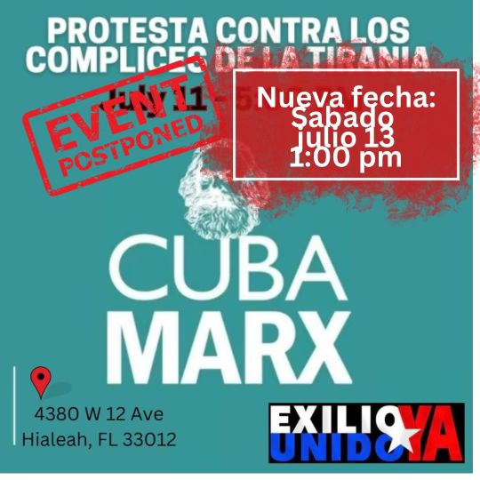 YaUnido's tweet photo. Este sábado 13, protesta contra CubaMarx
#evento #convocate #Miami #Hialeah https://t.co/uUiz9Ikw4I