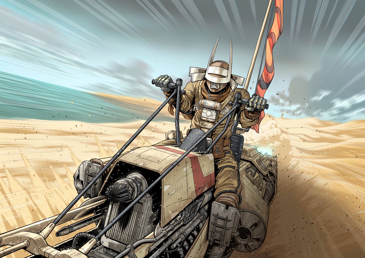 kyleP_Art's tweet photo. I’m so excited to finally be able to reveal another dynamic card piece I got to draw for the second set of @unlimitedffg 😊 Shadows of the Galaxy releases worldwide today! #starwars #starwarsunlimited #tcg #fantasyflightgames #cardart #cloudrider #soloastarwarsstory #art #artwork https://t.co/ZjgOoWn8Tj