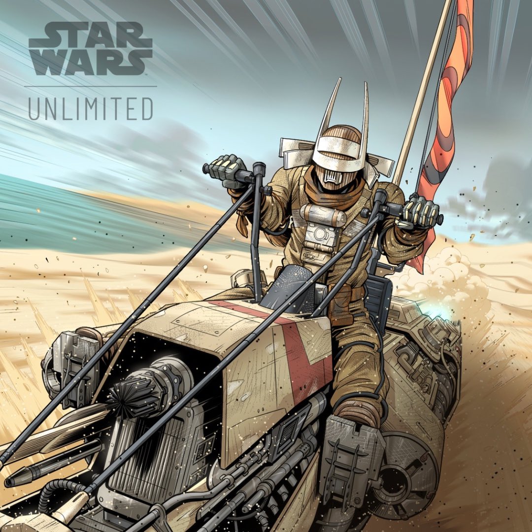 kyleP_Art's tweet photo. I’m so excited to finally be able to reveal another dynamic card piece I got to draw for the second set of @unlimitedffg 😊 Shadows of the Galaxy releases worldwide today! #starwars #starwarsunlimited #tcg #fantasyflightgames #cardart #cloudrider #soloastarwarsstory #art #artwork https://t.co/ZjgOoWn8Tj