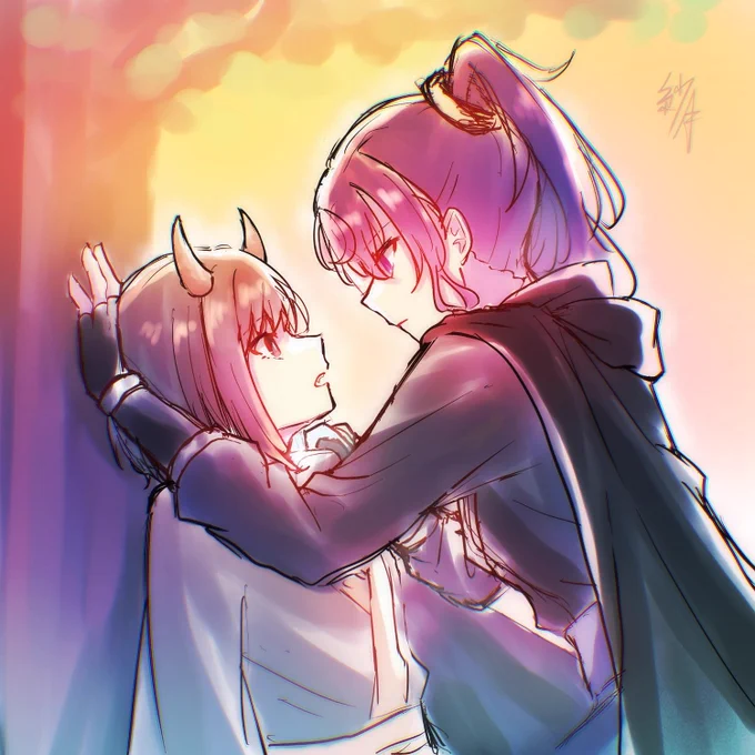 昔言ってた鬼狩りと鬼の概念のイメージでちょっと適当に描いたやつ...