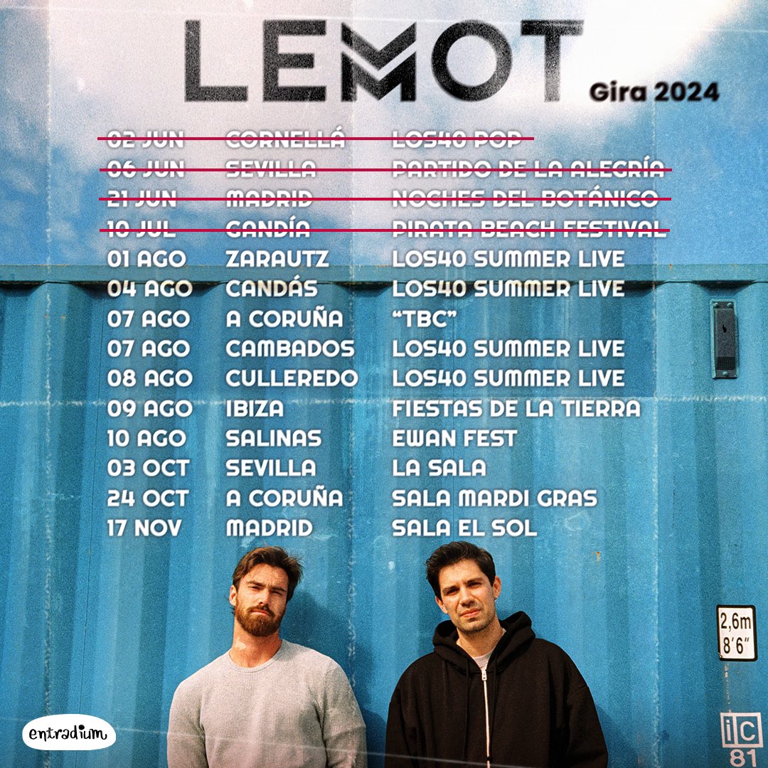 lemotoficial's tweet photo. Por fin todas las fechas de la gira 2024 por aquí 🔥🔥🔥 
Las entradas de CORUÑA Y SEVILLA ya están a la venta y las de MADRID están volando, píllalas en @entradium  🤘🏼🖤
Donde nos vemos??? 

https://t.co/kfPZHN57UP https://t.co/y6BrddxqbR