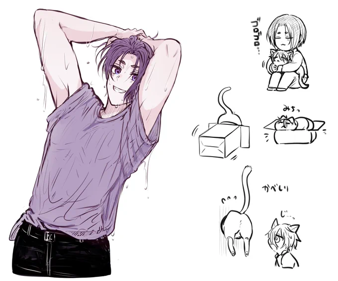 水濡れとねこ 