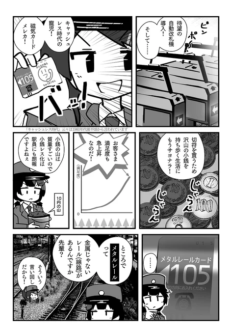 こういうよくわからない漫画が10ページ以上あります #電話鉄道 