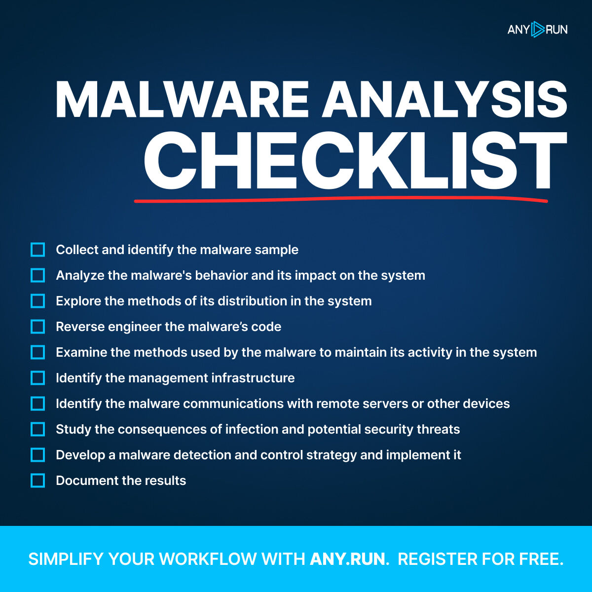 anyrun_app's tweet photo. 📝 This checklist can help you stay organized and ensure that you don't miss anything during your #malware analysis

Simplify your workflow, analyze malicious files and links with #ANYRUN 👉 https://t.co/37jWtOhL0e https://t.co/wWDsRW6OyN