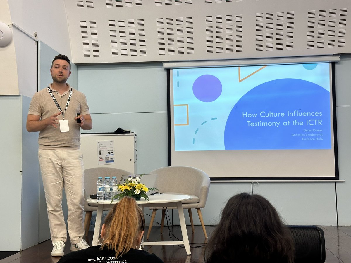 Amsterdam Laboratory for Legal Psychology (@amslablegpsy) on Twitter photo On the last day of <a href="/EAPL2024/">EAPL Conference 2024</a>, Dylan Drenk is speaking about cultural mishaps in the International Criminal Tribunal for Rwanda #EAPL2024 On the last day of <a href="/EAPL2024/">EAPL Conference 2024</a>, Dylan Drenk is speaking about cultural mishaps in the International Criminal Tribunal for Rwanda #EAPL2024