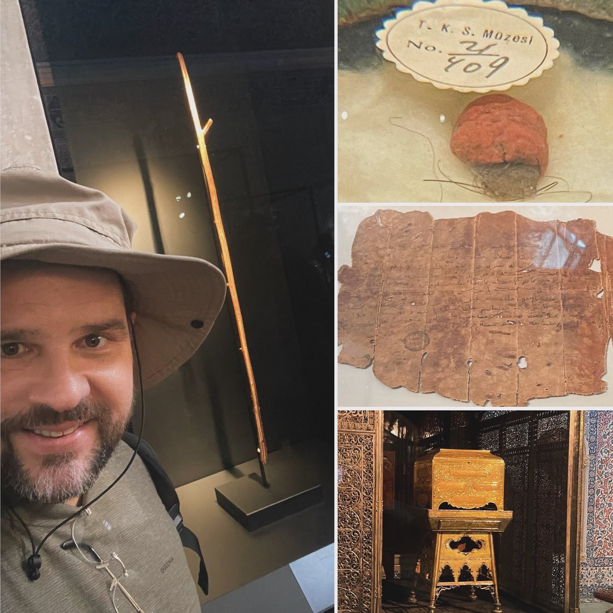 MarceloUchoa_'s tweet photo. Cajado de Moisés, pelo da barba, letra e urna com o manto sagrado do Profeta Maomé. Apenas! #palaciotopkapi🇹🇷 https://t.co/Q9RDmFYXkP