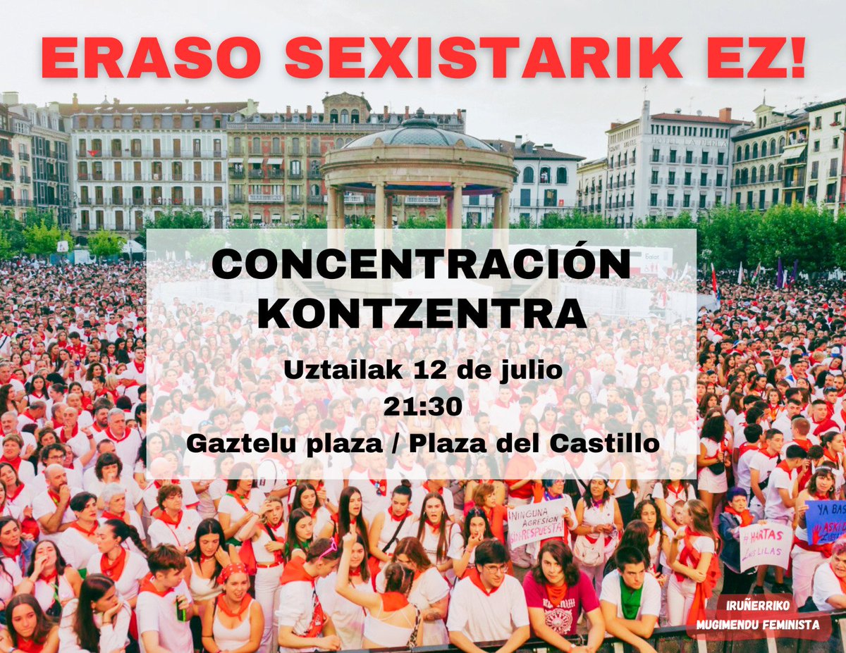 🔴San Ferminetan zehar errepikatzen ari diren eraso sexistak direla eta gaurkoan ere kontzentrara joateko deia egiten dugu.

Honek iraun bitartean taberna itxita izango dugu.

Erasoan aurrean ANTOLATU eta BORROKATU!